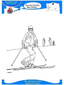 Çocuklar İçin Kayak Boyama Sayfaları 